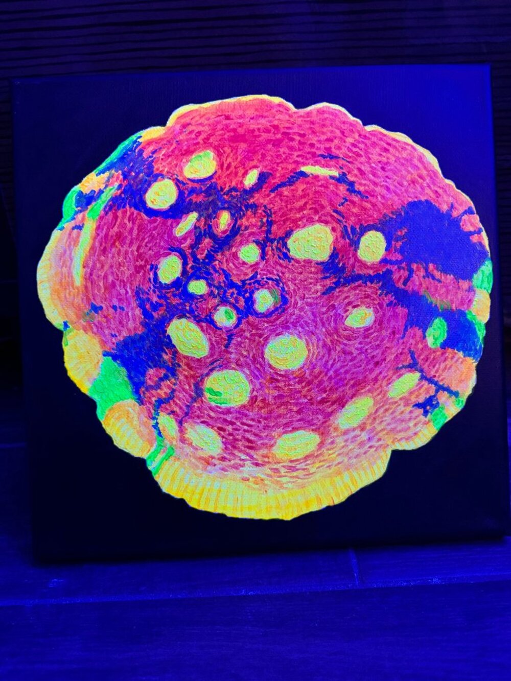 Neon Saltwater Aquarium Decrative handmade fluorescent Painting Coral Reef Fish